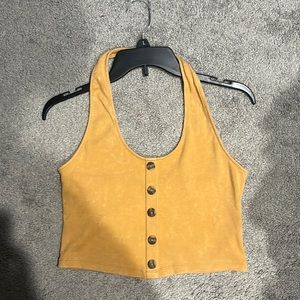 yellow halter crop top